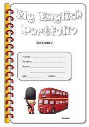 English Worksheet: English Portfolio Cover