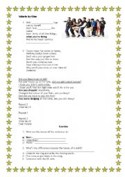English Worksheet: Verb tenses review with Glee-Amy-Bruno
