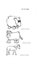English Worksheet: On the farm