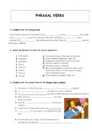 English Worksheet: PHRASAL VERBS