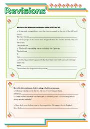 English Worksheet: Grammar revisions