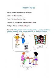 English worksheet: Present Tense  with Exercise