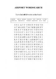 English Worksheet: Airport Wordsearch