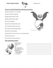 English Worksheet: Kung Fu Panda