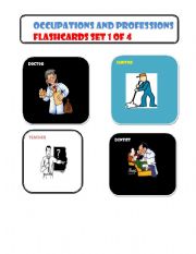 English worksheet: Flaschcards occupations and professions set 1