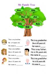 English Worksheet: family tree