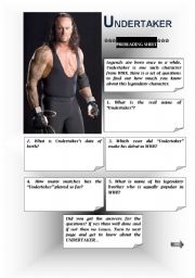 English Worksheet: Legend:The UNDERTAKER