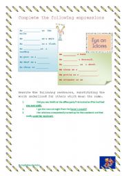 English Worksheet: idioms