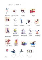 English Worksheet: HOBBIES AND INTERESTS
