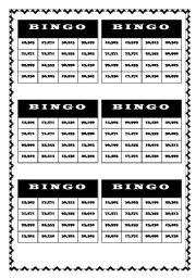 BINGO - NUMBERS (10,000-100,000)