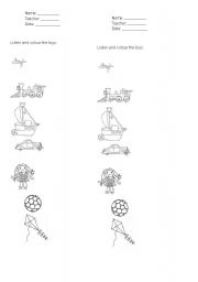 English Worksheet: Toys colours