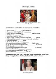 English Worksheet: The Royal Family