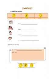 English worksheet: EMOTIONS