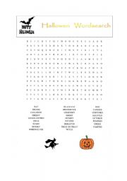 English Worksheet: Halloween wordsearch