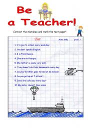 English Worksheet: Be a teacher! 