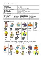 English Worksheet: Verb to have and family memebers