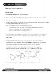 English Worksheet: Family Picture Game
