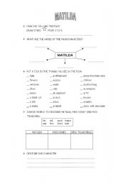 English Worksheet: Matilda