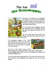 English Worksheet: The Ant and the Grasshopper