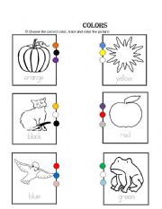 English worksheet: coloring simple activity