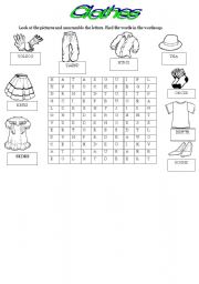 English worksheet: Clothes