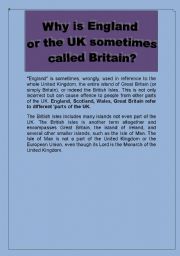 English Worksheet: Why is England or the UK sometimes called Britain?