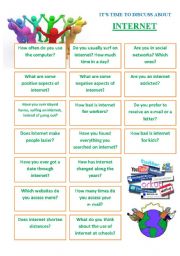 English Worksheet: Its time to discuss about INTERNET