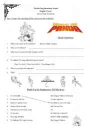 Kung Fu panda Worksheet