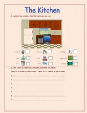 English worksheet: the kitchen