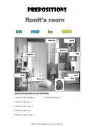 English worksheet: in Ronits room
