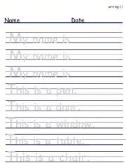 English worksheet: Simple sentences tracing sheet