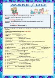 English Worksheet: MAKE and DO 1