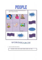 English worksheet: PEOPLE - FOR YOUNG LEARNERS