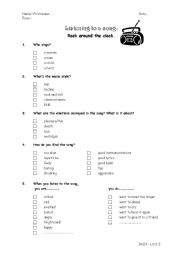 English Worksheet: Rock around the clock