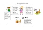 English Worksheet: noun :gender