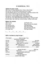 English Worksheet: If Conditional -Type 1