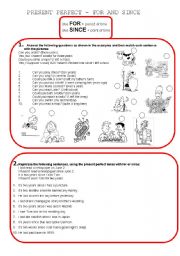 Present Perfect with for and since