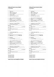 English Worksheet: I should have known better
