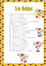 English Worksheet: Verb to be