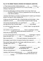 English Worksheet: personal pronouns or possessives