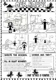 English Worksheet: our house