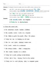 English Worksheet: use of present simple and present continuous tense