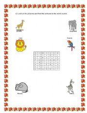 English worksheet: Animals