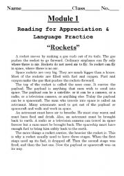 English Worksheet: Reading for Language Practice - Rockets