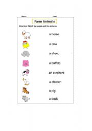 English worksheet: Animals