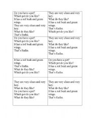 English worksheet: reading activity