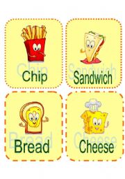 English Worksheet: Yummy Funny Food 1/2