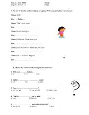 English worksheet: Beginners  test