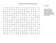 English worksheet: Television and entertainment