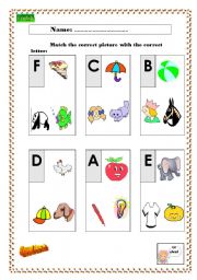 English worksheet: Matching letters